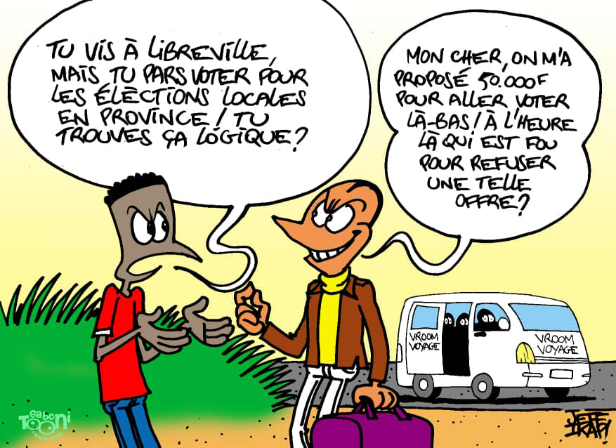betail-electoral-gabonitoon Le “bétail électoral” : quand la démocratie voyage en bus